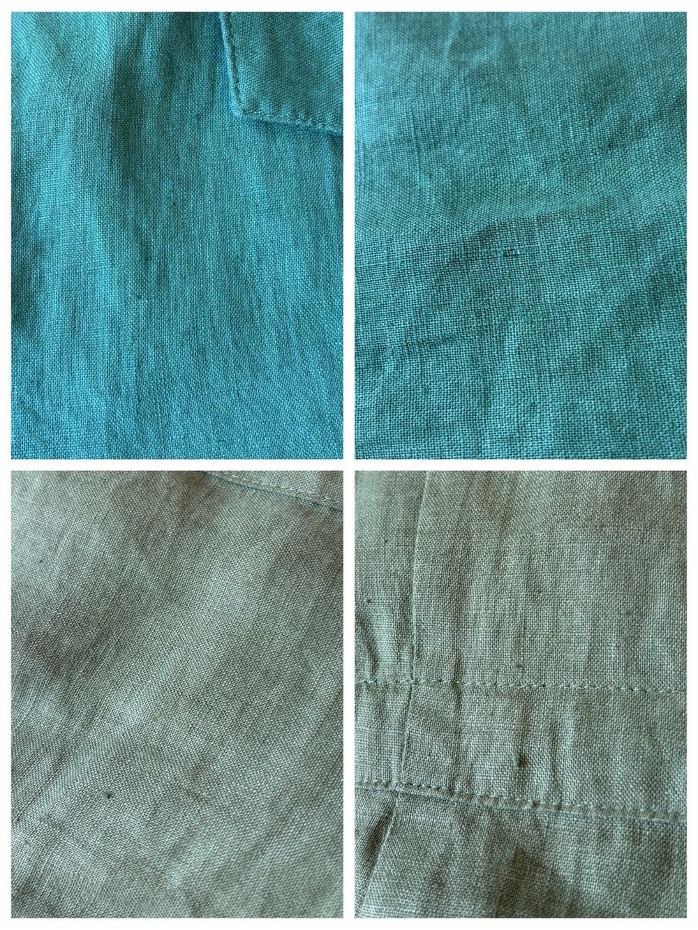 J. Jill Love Linen Green Short Sleeve Wide Leg Button Up Utility Jumpsuit - Picture 7 of 8